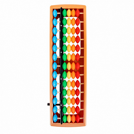 Счеты Абакус (соробан) радужные ЮНЛАНДИЯ "Ментальная арифметика", 13 разрядов кнопка обнуления, 106239