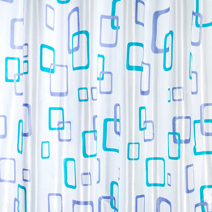 Шторка для ванной ПОЛИЭСТЕР, 180х180 см, кольца в комплекте, ФИГУРЫ, PRIMILA (ПРИМИЛА), 700081