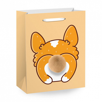 Пакет подарочный (1 штука) 11х6х15см (S) "Collection Small", ассорти, глиттер, фольга, пушистый хвостик, ЗОЛОТАЯ СКАЗКА, 700803