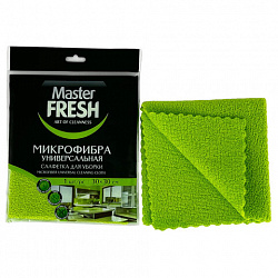 Салфетка из МИКРОФИБРЫ универсальная 30х30 см, зеленая, 250 г/м2, Master FRESH
