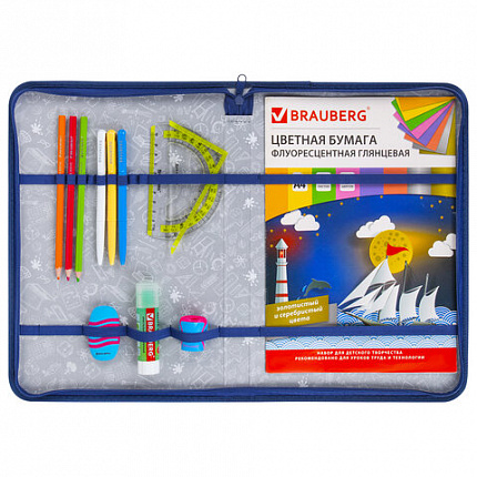 Папка на молнии BRAUBERG А4 с ручкой, с органайзером, 1 отделение, "Super car", 272219