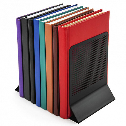 Держатель (ограничитель) подставка для книг BRAUBERG "Germanium Original", КОМПЛЕКТ 2 штуки, металл, 237978