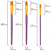 Кисти набор 10 шт., синтетика, фиолетовые, № 2/0-8 (Круглые; Овальные; Плоские; Лайнеры), WBZ (ВБЗ), 201086