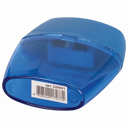 Точилка BRAUBERG "Diamond Dual", 2 отверстия для чернографитных карандашей (в том числе утолщенных), с контейнером, ассорти, 226941