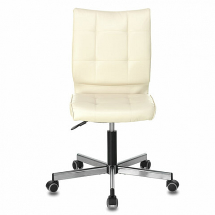 Кресло BRABIX "Stream MG-314", без подлокотников, пятилучие серебристое, экокожа, бежевое, 532078