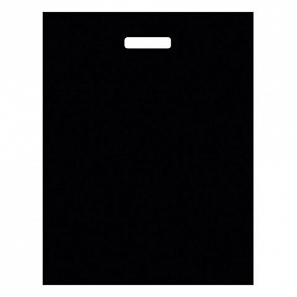 Пакет с вырубной ручкой ПВД, 57х44 см, "Черный", 80 мкм, 601854