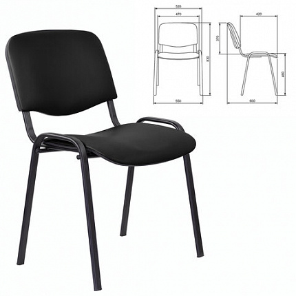 Стул STAFF "Iso Lite CF-008", кожзам черный (Z-11), 532564