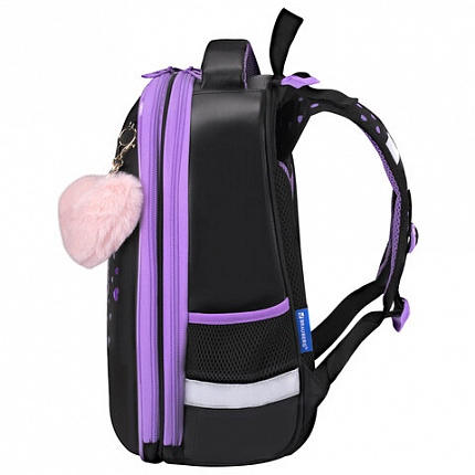Ранец BRAUBERG SHINY, 2 отделения, с брелком, "Милая мордочка", 38х28х14 см, 273142