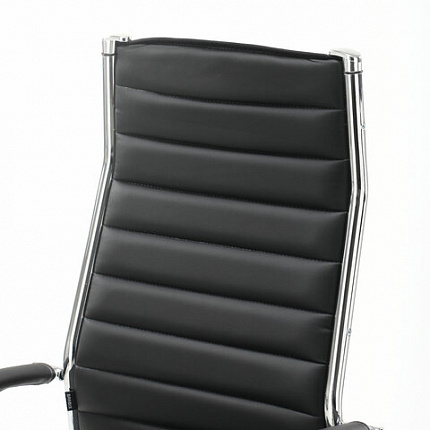 Кресло офисное BRABIX "Style EX-528", экокожа, хром, черное, 531947