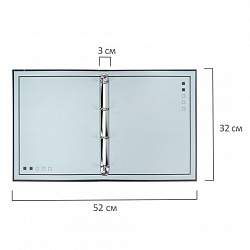 Папка-портфолио универсальная, 4 кольца, 20 файлов, 7БЦ матовая, BRAUBERG "Minimalism", 117553