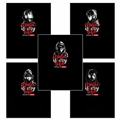 Тетрадь А5 48 л. HATBER скоба, клетка, выборочный лак, "Music is my life" (микс в спайке), 091471, 48Т5вмВ1