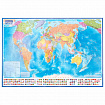 Карта мира политическая 199х134 см, 1:15,5М, с ламинацией, интерактивная, европодвес, BRAUBERG, 112387