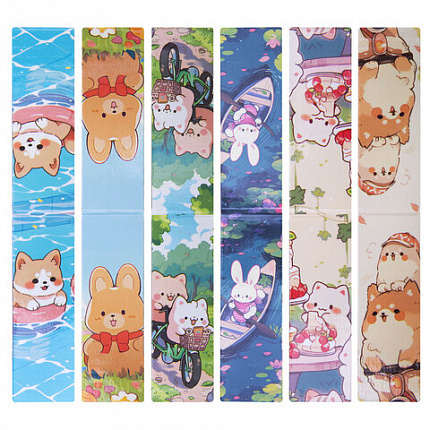 Закладки для книг МАГНИТНЫЕ, "GIRLS", набор 12 штук, 60x20 мм, FUNSTER, 116654