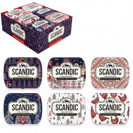 Драже освежающие SCANDIC без сахара со вкусом "Клубничный микс", 14 г, 4610274540063
