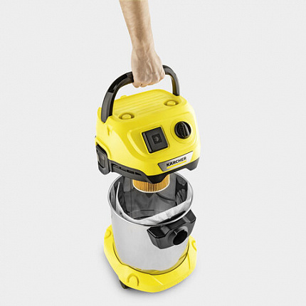 Пылесос хозяйственный KARCHER WD 3 PS, мусоросборник 17л, мощность 1000 Вт, желтый, 1, 1.628-190.0
