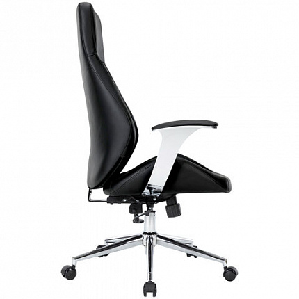 Кресло офисное CHAIRMAN CH 790, хром, эргономичное, экокожа, черное, 7145936