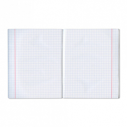 Тетрадь бумвинил, А5, 48 л., скоба, офсет №1, клетка, с полями, STAFF, СИНИЙ, 403414