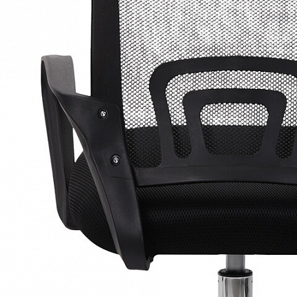 Кресло CROMEX (КРОМЕКС) "Top CH-695", ХРОМ, с подлокотниками, сетка/ткань TW, черное, 533066