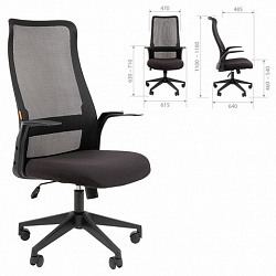 Кресло офисное Chairman CH 573, сетка/ткань, черное, 7134740