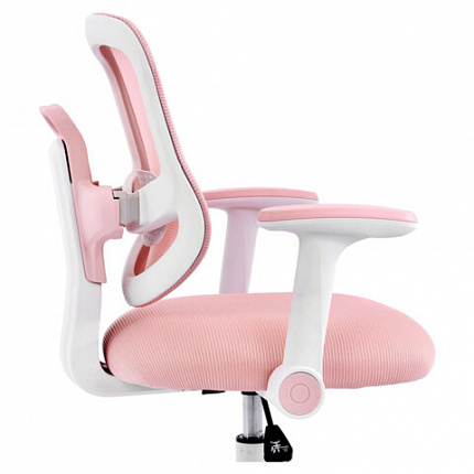 Кресло детское с подставкой для ног BRABIX KIDS "MG-215", сетка/ткань TW, розовое, 533311