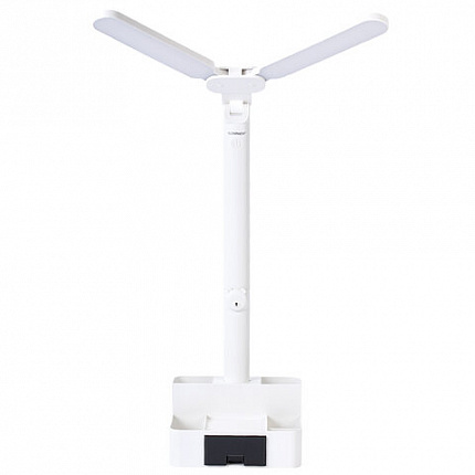Настольная лампа / светильник беспроводная SONNEN PT-201, органайзер, USB, LED, 5 Вт, 3 режима, белый, 238781
