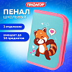 Пенал ПИФАГОР, 1 отделение, полиэстер, 19х13 см, "Red panda", 272283