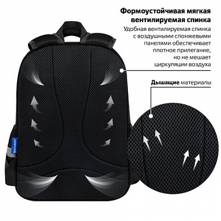 Рюкзак BRAUBERG FAVOUR, 2 отделения, 3 кармана, "Блоки", 40х29х15 см, 273124