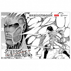 Альбом для рисования А4, 30 листов, скоба, обложка картон, HATBER, 205х290мм, "Атака Титанов_Манга", 084589, 30А4В