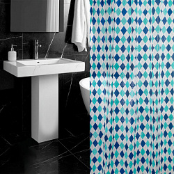 Шторка для ванной PEVA, 180х180 см, кольца в комплекте, дизайн ассорти, УЗОРЫ, WBZ (ВБЗ), 700068