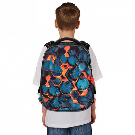 Ранец BRAUBERG ORIGINAL, 2 отделения, с брелком, "Hot spill", 38х29х16 см, 274405