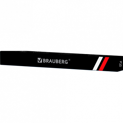 Ручка подарочная шариковая BRAUBERG "De Luxe Black", корпус черный, узел 1 мм, линия письма 0,7 мм, синяя, 141411