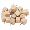 Силовые кнопки-гвоздики BRAUBERG WOOD, деревянные (кубики), 50 штук, 10 мм, 272762