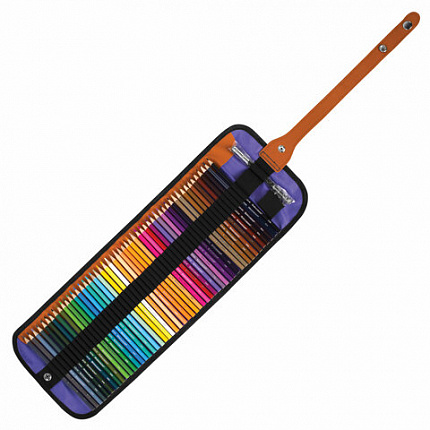 Карандаши цветные супермягкие яркие классические в пенале-скрутке BRAUBERG MAX 50 цветов + держатель и точилка, натуральное дерево, 182007