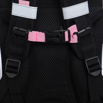 Ранец GRIZZLY анатомическая спинка, с мешком для обуви, для девочек, "SPARKLING EYES", 33х25х13 см, RAm-584-4/1