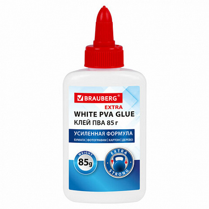 Клей ПВА УСИЛЕННЫЙ BRAUBERG Extra (бумага, фотографии, картон, дерево), 85 г, 271939