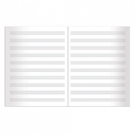 Тетрадь для нот А4, 24 л., BRAUBERG, обложка мелованный картон, вертикальная, на скобе, BRAUBERG, "Музыка", 125417