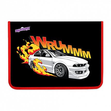 Папка для труда на молнии ЮНЛАНДИЯ А4, 1 отделение, откидная планка, органайзер, Wrum, 272225