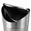 Урна настольная 1,2 литра для мусора с качающейся крышкой, d 12х16,5 см, нержавеющая сталь, LAIMA, 601618