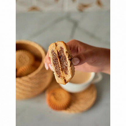 Печенье песочное DR.FINIK "Солнышко" с начинкой из финика и изюма, БЕЗ САХАРА, 700 г