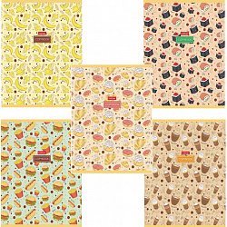 Тетрадь А5, 96 л., HATBER, скоба, клетка, обложка картон, "Good food (микс)", 068343, 96Т5В1