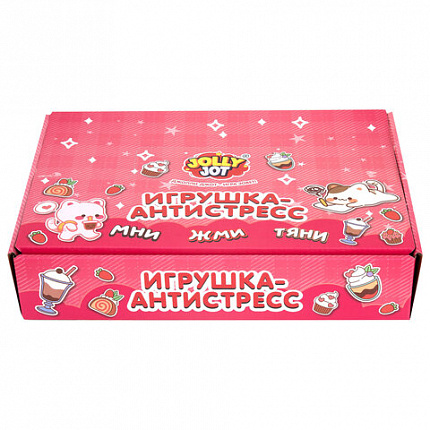Игрушка-антистресс "КОТИК", 6 см, ассорти 4 цвета, дисплей, JOLLY JOT (ДЖОЛЛИ ДЖОТ), 665772