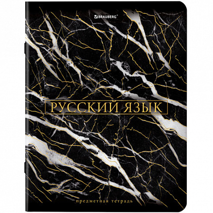 Тетради предметные, КОМПЛЕКТ 12 ПРЕДМЕТОВ, 48 л., SoftTouch, фольга, BRAUBERG, "MARBLE", 404326
