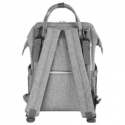 Рюкзак для мамы BRAUBERG MOMMY с ковриком, крепления на коляску, термокарманы, серый, 40x26x17 см, 270819