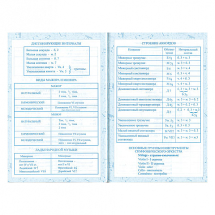 Дневник для музыкальной школы 140х210 мм, 48 л., твердый, BRAUBERG, справочный материал, "Музыка", 104975