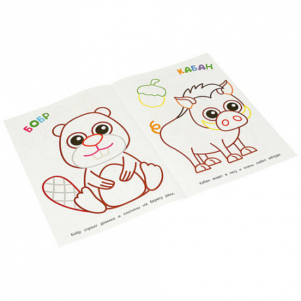 Книжка-раскраска с цветным контуром, "ПЕРВАЯ РАСКРАСКА", ассорти, 210х290 мм, 16 страниц, УМКА