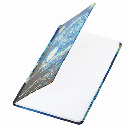 Блокнот с резинкой в клетку 96 л., А5, 145х203 мм, твердая обложка с фольгой, BRAUBERG, "Van Gogh", 113728