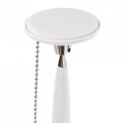 Ручка шариковая настольная BRAUBERG "Стенд-Пен Уайт1", СИНЯЯ, цепочка, корпус белый, линия письма 0,5 мм, 141044