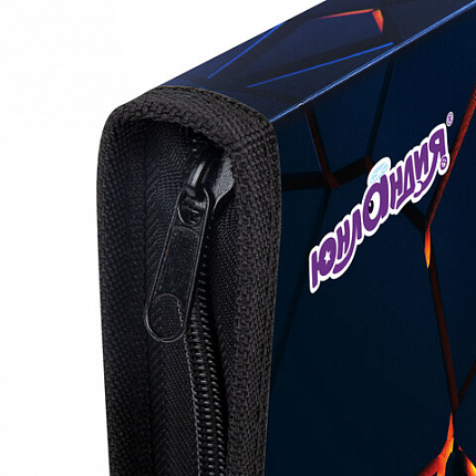 Папка для труда на молнии ЮНЛАНДИЯ А4, 1 отделение, откидная планка, органайзер, "Volcano split", 273394