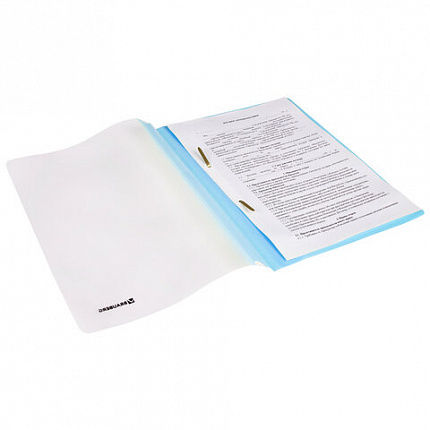 Скоросшиватель пластиковый BRAUBERG "Pastel" А4, 130/180 мкм, аквамарин, 270455