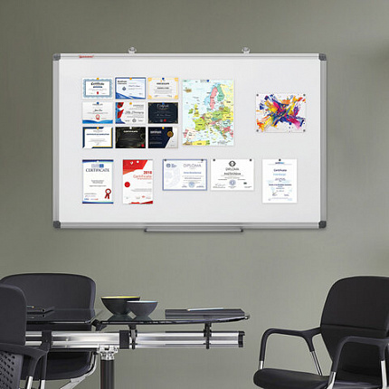 Доска магнитно-маркерная 90х180 см, алюминиевая рамка, BRAUBERG "Extra", 237557